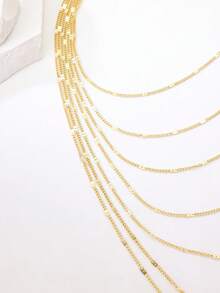 1pc Fashionable Exaggerated Luxurious Multi-Layer Chain Necklace