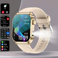 Aviwogr Nouvelle Montre Connectée avec Écran Incurvé de 2,01 Pouces, Synchronisation des Informations du Téléphone, Lampe de Poche LED Intégrée, Connectivité Sans Fil, Appel Vocal, Plus de 100 Modes Sportifs, Sports de Plein Air, Montre Connectée Unisexe