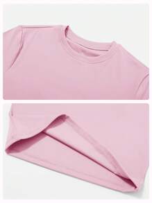 MFVIM Pink Women's 2 Pieces Summer Active Set - High-Waist Micro-Flared Leggings & Fitted Running Tee - Versatile Outdoor Casual Yoga Activewear