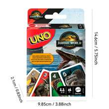 Mattel UNO-侏罗纪世界玩具统治卡牌游戏，配有主题卡牌和特殊规则，适合儿童、成人和家庭游戏之夜的礼物，适合 7 岁及以上儿童 - JFT28 - 查看 7