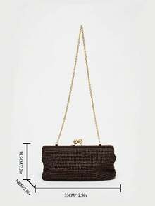 Dedoo 2025 New Handwoven Raffia Shoulder Bag With Extended Strap, Women's One Shoulder Diagonal Envelope Bag - Coffee - View 7