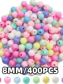 Contas espaçadoras acrílicas foscas de macaron 6/8/10/12/14 mm, contas soltas, redondas, para fazer pulseira, colar, brinco, joias faça você mesmo