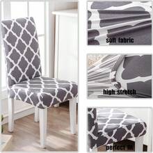 Grey Chair Covers For Dining Room Set Of 4,Stretch Spandex Parsons Chair Slipcover 4 Pack,Washable Anti-Dust Chair Seat Cover For Kitchen,Wedding,Party - Grey - View 2