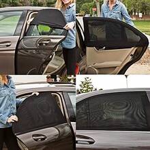 Parasol de Coche 2Pcs Parasol para la Ventana de Coche Bloqueador Reduce Calor Aislado y la Radiacion UVA de Vehiculos Camiones SUV Ventana Trasera Cortina Plegable Sun Visor Net - negro - Ver 2