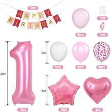 25 Stücke Kinder Metallische Zahlen, Stern, Herz-förmige Folienballons Set, Kleinkind Geburtstags Party Deko Girlande