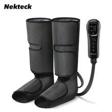Nekteck Air Compression Leg & Foot Massager - Calf Relief, Circulation Boost - Adjustable Wraps W/ Remote For Home, Office, Travel - Comfort Relaxation - 深灰色 - 查看 1