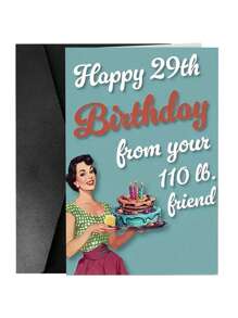 1Pc,Vintage Style Birthday Wish Card, Suitable For Giving To Best Friends - Humorous 29th Birthday Wish With Envelope, Perfect For Women's Birthday Gifts, Friendship Celebrations, Small Business Thank-You Cards