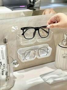 1/2/4pcs Glasses Storage Box Wall-Mounted Without Punching For Decoration, Placed On The Myopic Sun Wall To Display High-End Sunglasses Storage Rack