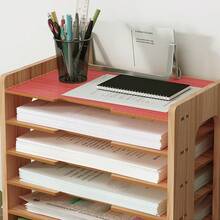7 Layer Office Filing Tray Letter Rack Desk Organiser Paper A4 Document Holder - Wood Color - View 6