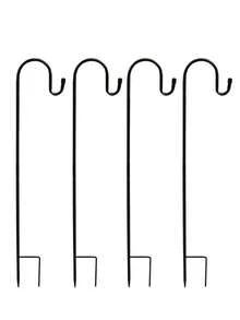 1 套 Shepherd 挂钩，加厚可调节防锈 Shepard 挂钩，适用于户外太阳能灯、庭院花园支架防锈户外草坪灯杆、花篮、喂鸟器 - 黑色-0.8cm - 查看 5