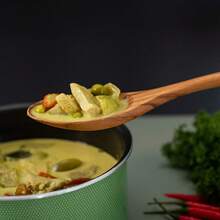 FG-Soup Spoons13.5 Teak , Wooden, Mixing  Handcft Fm Teak |   Healthy And H Moist Resistance Non Stick Okredinnerware Gold Spoon