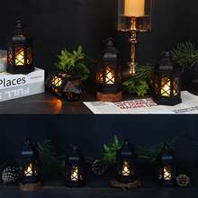 12pcs/Set Vintage LED Lantern String Lights, Ideal As Halloween And Christmas Party Table Centerpieces. These Mini Lanterns Come With Flickering LED Candles, Adding A Sparkling Touch To Christmas Table Settings. They Are Vintage Hanging Lanterns, Also Styled As Moroccan Lanterns, And Serve As Essential Decorative Items For Weddings, Christmas, And Halloween. - Đèn gió lục giác - Xem 7