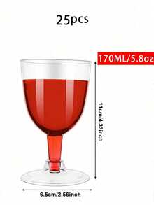 6/12/25/48pcs Clear Hard Plastic Wine Glasses (6 Oz) - Elegant Reusable Wine Glasses For Cocktails, Desserts, Wine Tasting - Perfect For Birthdays, Weddings, Christmas, BBQs, Picnics, Parties