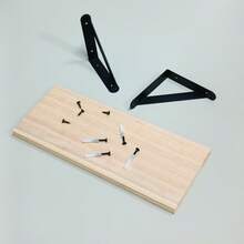 1/4 件乡村风格浮动搁板，木质壁挂式储物架，适用于浴室装饰、卧室、客厅和植物（自然色），农舍风格木质壁架，适用于卧室、客厅、浴室、厨房 - 黑色 - 查看 7