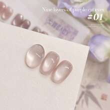 ZHIYAN 15ML/PCS 夏季热恋 8 色猫眼套装类珠凝胶指甲油 2025 新款冰透明美白粉色玻璃珠指甲油粉色指甲紫色指甲白色指甲 UV 光指甲夏季指甲海滩必备品适用于脚趾甲万圣节指甲美甲美甲沙龙专用美甲用品