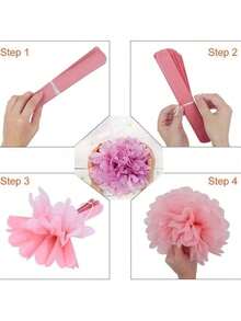 10 buc/set bile de flori de hârtie roz pal, pompoane de hârtie pentru decor de petrecere, bile de hârtie pentru decor de fundal pentru petrecere de ziua de naștere, potrivite pentru Crăciun, Anul Nou, aniversare, decorațiuni de nuntă