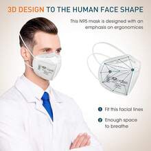 2025 Mask NIOSH Approved 60-Pack, Particulate Respirator  Face Masks Universal Fit - Individually Wrapped - White - 100 Pack - View 3