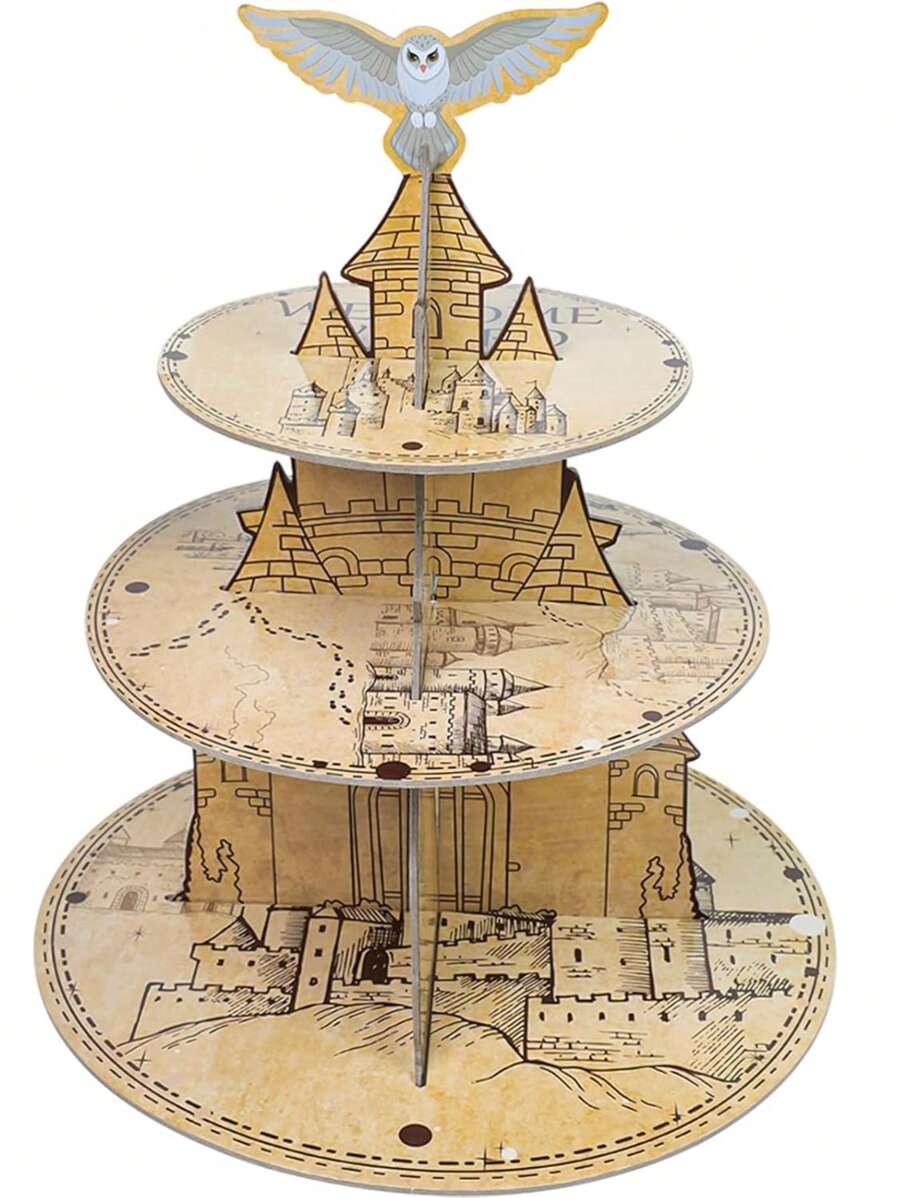 3-Tier Magical Wizard Cupcake Stand Wizard Birthday Party Cake Stand Birthday Party Wizard Birthday Party Supplies Gift For Magical Lover