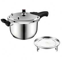 304 Stainless Steel High Pressure Cooker, Household Anti-Explosion Handles Pressure Cooker, Suitable For Natural Gas Stove And Induction Cooktop, Commercial Large Capacity High Pressure Cooker - Silver - View 1