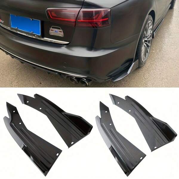2PCS Rear Bumper Lip Splitter Universal Car Side Fins Body Lip Spoiler Chin Side Skirt Protector Covers,Enhanced Airflow & Road Protection
