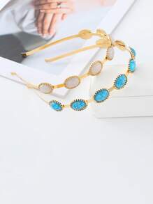 1 buc. Modă, Design distinctiv, Bine lucrat, Cercei de păr în stil vintage cu pietre, Potrivit pentru acasă, ieșiri, petreceri, Bandă de păr, Diademă, Bentițe.