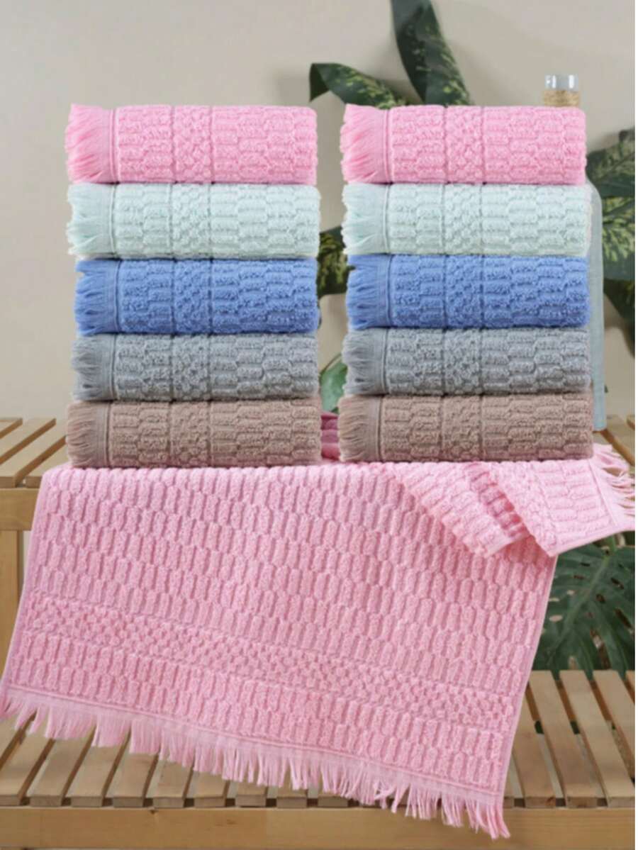 10-Piece Hand And Face Towel Set – 40*70 Cm | 70% Cotton, 30% Polyester | Made In Turkey - Black - View 1