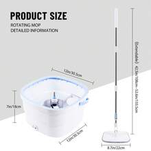 AutoFu Spin Mop And Buckets Sets, Separating Dirty Water From Clean Water,360° Rotating Square Spin Mop, Multi-Functional Wash & Dry Mop, Water Separation, With Reusable Pads, Save Effort Cleaning Tools - White - View 2