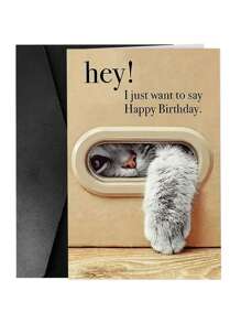 1 张独特的猫咪生日贺卡，送给家人和朋友的最佳礼物，带信封的生日快乐贺卡，不寻常的东西，可爱的美学物品