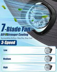 Sombrero de pesca con ventilador solar para hombres, sombrero de ala ancha con doble ventilador, sombrero cubo con ventilador, 3 velocidades y 90° de inclinación