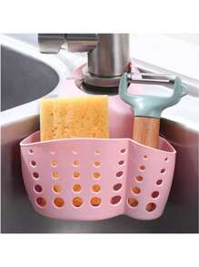 1 Pc Adjustable Kitchen Sink Dish Drying Rack Hanging Bag, Random Color