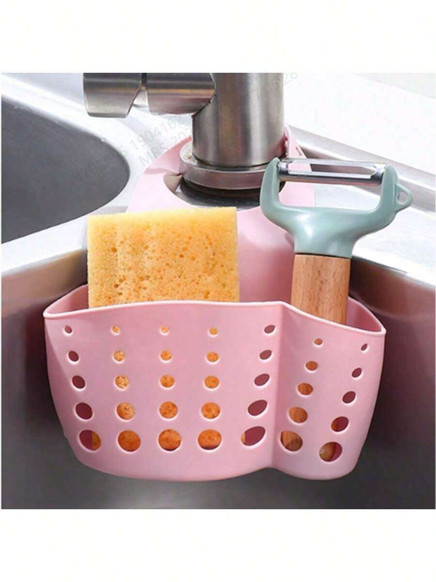 1 Pc Adjustable Kitchen Sink Dish Drying Rack Hanging Bag, Random Color