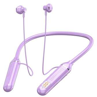 1 件磁性设计按钮控制柔软舒适硅胶灵活颈带 HiFi 立体声无线耳机，时尚无线音乐耳机，播放时间长达 50 小时