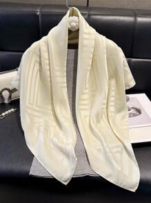 1 pieza Bufanda de mujer minimalista con estampado geométrico brillante, chal suave elegante, hijab, chal, pañuelo de cabeza perfecto para todas las estaciones, protección UV ligera