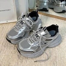 Women Wedge Sneakers - Silver - View 9