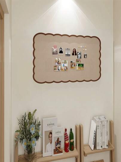 1片自粘式孟菲斯风格公告板，可粘贴照片、便签，可折叠展示板，适用于办公室、家庭、教室，可用于备忘录、学习计划、照片DIY、通知、课堂信息、学校用品、返校季、软木板、钉板、愿景板