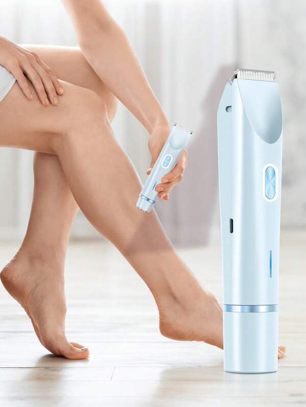 Multifunctional Shaver Rechargeable Electric Hair Removal Trimmer For Men And Women - Dual Head Shaver With USB Charging, Safe And Painless Wet And Dry Use 400mAh