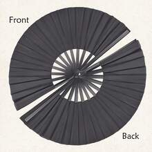 1 件双面黑色功夫扇，传统武术折扇，阴阳太极表演扇，排舞 Popping 扇，舞蹈爱好者礼物 - 适用于排舞、Popping Battle、中国文化展示、禅宗家居装饰、男女武术礼物