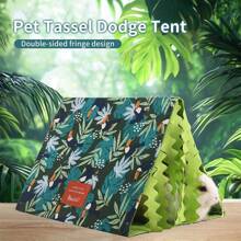 ITANDME Meerschweinchen Versteck, Hamsterhaus ohne Montage - Doppelseitiges Franse Design Kleintierhaus Tunnel leicht zu reinigen, Kleintier Bett für Igel, Ratte