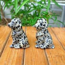 1 peça de cachorro de pedra natural manchada, filhote de labrador de de quartzo, decoração de cachorro manchado esculpido à mão, acessórios para casa, chakra de , cura de , limpeza espiritual, presente para homens, mulheres e crianças, dia dos namorados, 4 cm, tamanho de envio aleatório