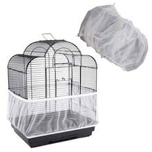1pc Bird Cage Net Cover, Anti-Splash Cage Net Cover For Parrots, Birds, Canaries, Aviary, Available In Small, Medium And Large Size - White - View 6