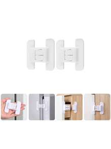 2/4/6 قطعة قفل باب عالمي بدون ثقب، قفل خزانة آمن للأطفال، قفل ثلاجة، قفل لاصق ذاتي للأدراج والخزائن والثلاجات