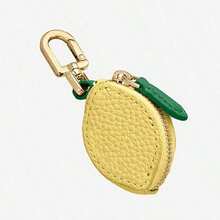 Minimalist Cute Fruit Shaped Keychain, Coin Purse, Strawberry, Cherry, Blueberry, Mini Fruit Series, Ornament For Bags - 黃檸檬 - 查看 1