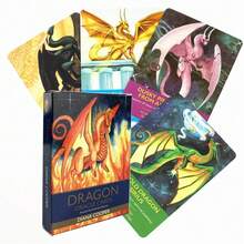 Unisex Celestial Dragon Oracle Collection - Mystical Divination Deck With Cosmic Fire Dragons For Winter Solstice Spiritual Journeys - Multicolor - View 3