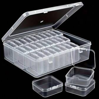 30/9/7 Pieces Clear Plastic Jewelry Organizer Set - Portable Multifunctional Organizer, Suitable For Storing Daily Wear Jewelry, Earrings, Beads, Hair Accessories And Small Items, Solve Desktop Clutter, Enhance Storage Space, Keep Desktop, Room Clean And Tidy For Women Storage Organizer Travel Essentials Back To School Dormitory Storage