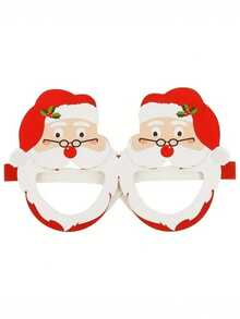 9pcs,Holiday Christmas Glasses - Santa Claus, Reindeer, Snowmen And Tree Designs - Suitable For Holiday Parties, Birthdays And Weddings - High-Quality Paper Photo Props, Christmas Decorations