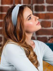 6 件套纯色扭纹头带，弹性发带发饰，适合女士和女孩头巾头带吸汗带秋冬发带，适合度假装女士 - 彩色 - 查看 9