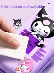 Sanrio 1 PC Sanrio 3D Pencil Case, Large Capacity Polyester Stationery Pencil Box With Kuromi & For Cinnamoroll Designs, Creative Cartoon Storage For Students, Gift Idea , Back To School Gifts