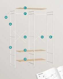 Bedroom Armoires - Trắng + Màu gỗ nguyên bản - Xem 6