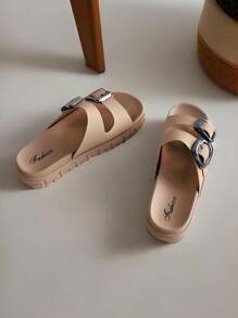 1 Pair Women's Sports Sandals, Cushioned, Suitable For Yoga Pants, Open-Toe, Fashion & Versatile