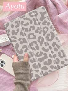 Ayotu Grey Leopard Print IPad 10.2 Case Compatible With IPad 9/8 (2021/2020),Compatible With Samsung Tab A8 10.5,Compatible With Huawei MatePad 10.4 – Magnetic Auto Wake/Sleep, Stylus Holder, Lightweight - Multicolor - View 2